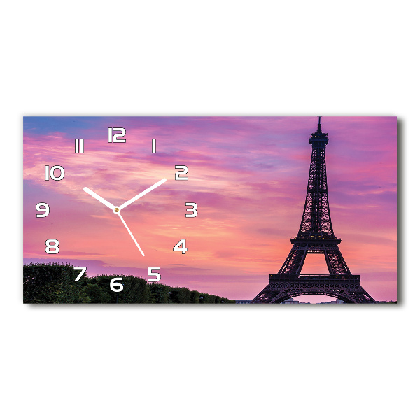 Horloge horizontale en verre Tour Eiffel signe de Paris
