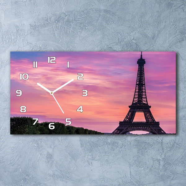 Horloge horizontale en verre Tour Eiffel signe de Paris
