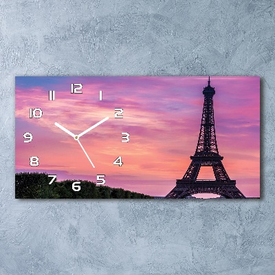 Horloge horizontale en verre Tour Eiffel signe de Paris