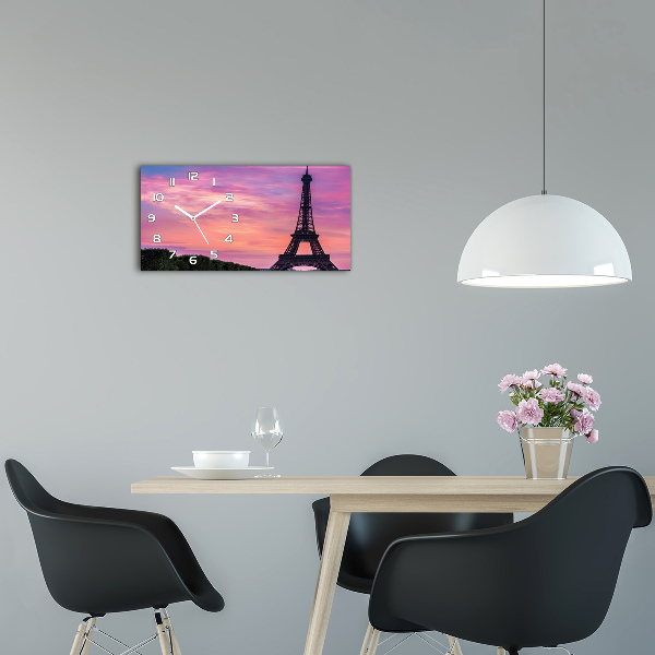 Horloge horizontale en verre Tour Eiffel signe de Paris