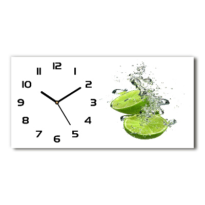 Horloge murale horizontale Citron vert sous l'eau