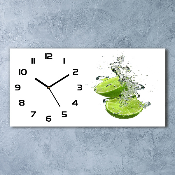 Horloge murale horizontale Citron vert sous l'eau