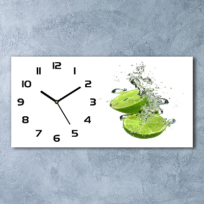 Horloge murale horizontale Citron vert sous l'eau