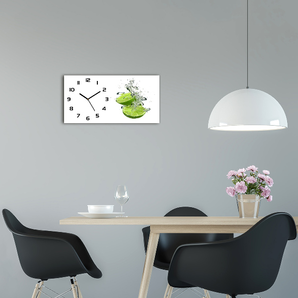 Horloge murale horizontale Citron vert sous l'eau