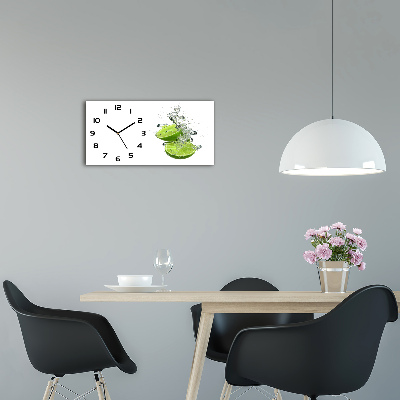 Horloge murale horizontale Citron vert sous l'eau
