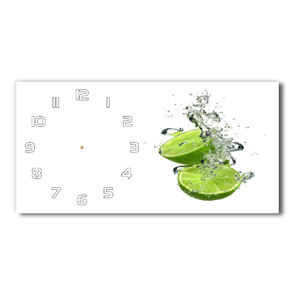 Horloge murale horizontale Citron vert sous l'eau