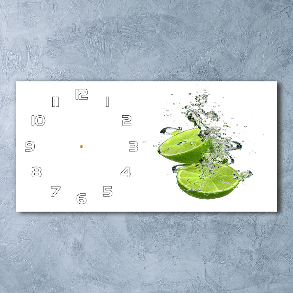 Horloge murale horizontale Citron vert sous l'eau