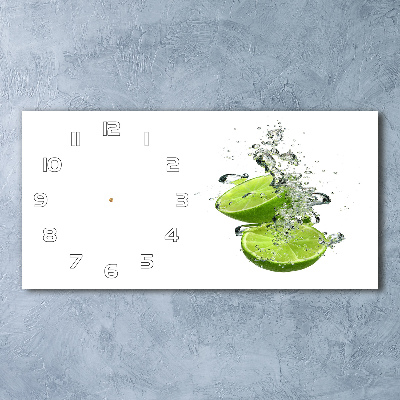 Horloge murale horizontale Citron vert sous l'eau