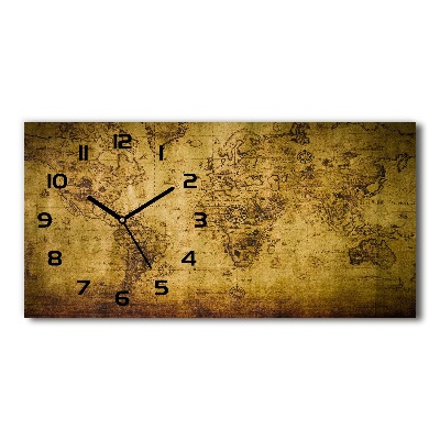 Horloge rectangulaire horizontale Ancienne carte du monde