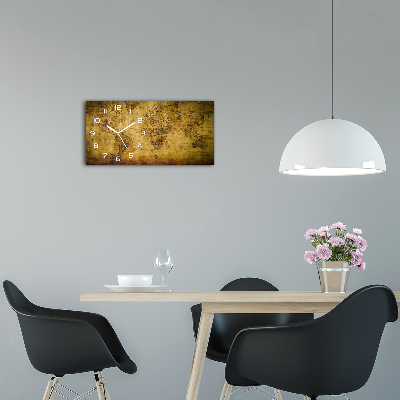 Horloge rectangulaire horizontale Ancienne carte du monde