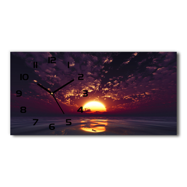 Horloge murale horizontale Coucher de soleil