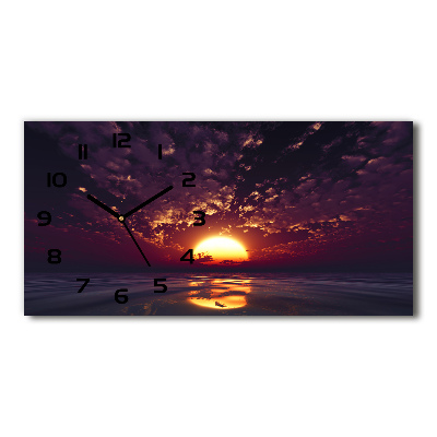 Horloge murale horizontale Coucher de soleil