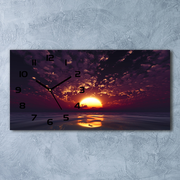 Horloge murale horizontale Coucher de soleil