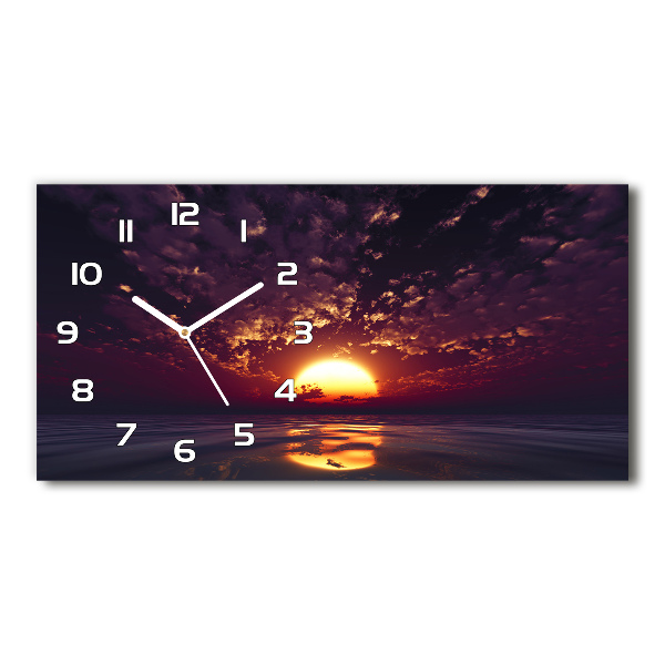 Horloge murale horizontale Coucher de soleil