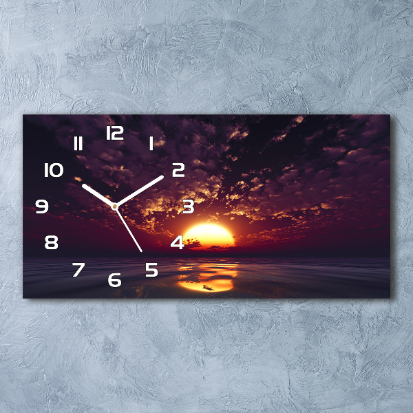 Horloge murale horizontale Coucher de soleil