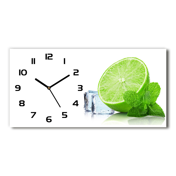Horloge rectangulaire horizontale Citron vert avec glace