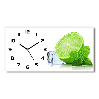Horloge rectangulaire horizontale Citron vert avec glace