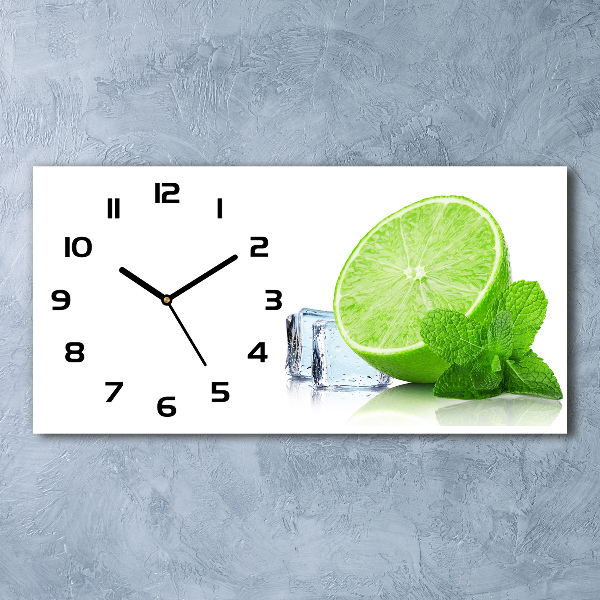 Horloge rectangulaire horizontale Citron vert avec glace