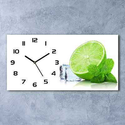 Horloge rectangulaire horizontale Citron vert avec glace