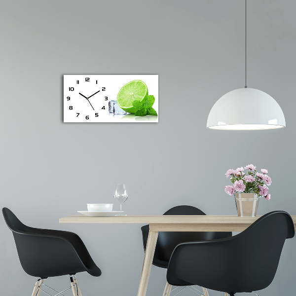 Horloge rectangulaire horizontale Citron vert avec glace