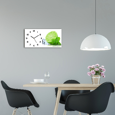 Horloge rectangulaire horizontale Citron vert avec glace