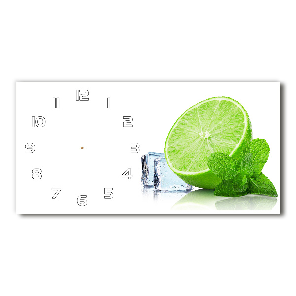 Horloge rectangulaire horizontale Citron vert avec glace