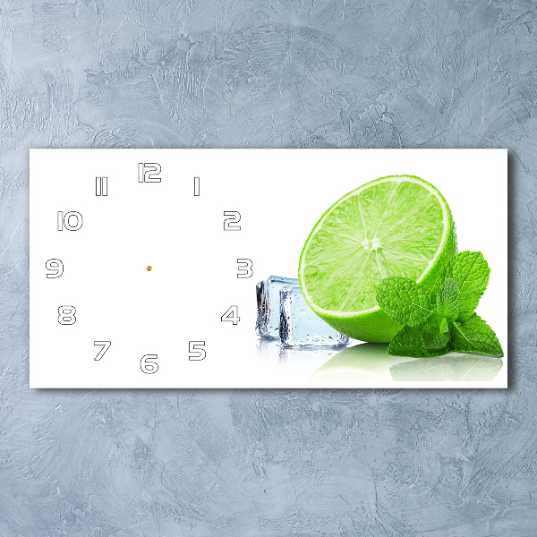 Horloge rectangulaire horizontale Citron vert avec glace
