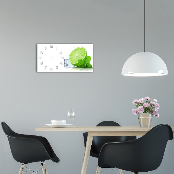 Horloge rectangulaire horizontale Citron vert avec glace