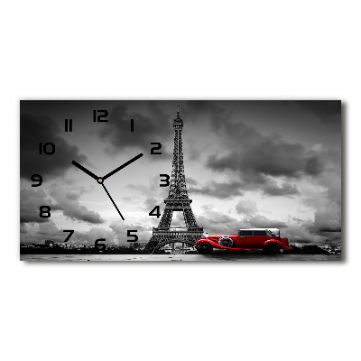 Horloge murale horizontale Tour Eiffel Paris