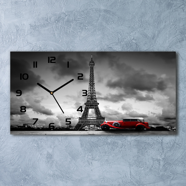 Horloge murale horizontale Tour Eiffel Paris