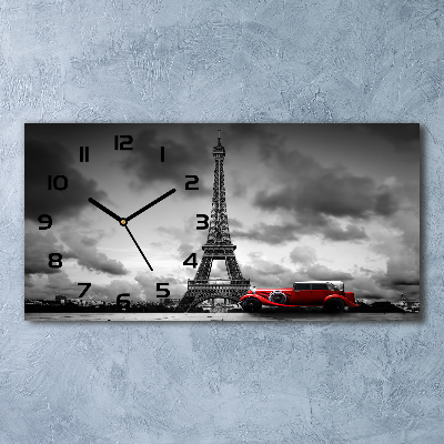 Horloge murale horizontale Tour Eiffel Paris