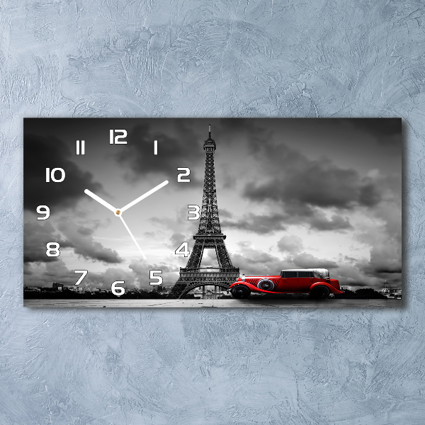 Horloge murale horizontale Tour Eiffel Paris