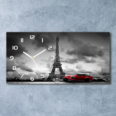 Horloge murale horizontale Tour Eiffel Paris