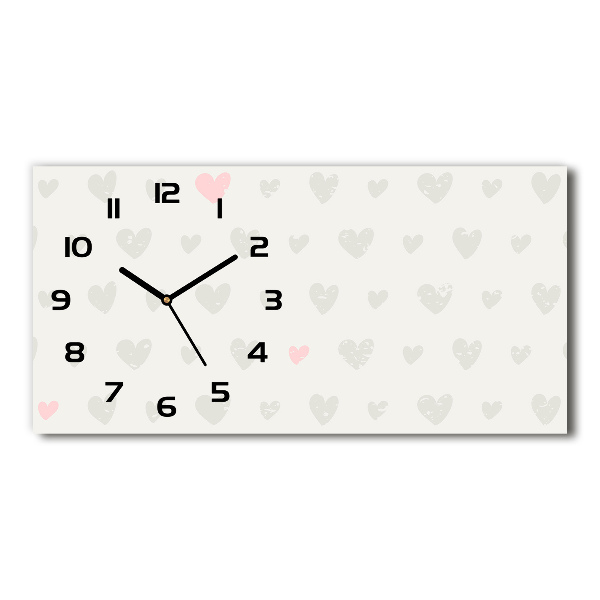 Horloge rectangulaire horizontale Fond de cœurs