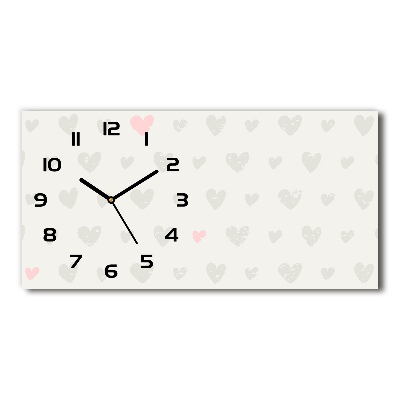 Horloge rectangulaire horizontale Fond de cœurs