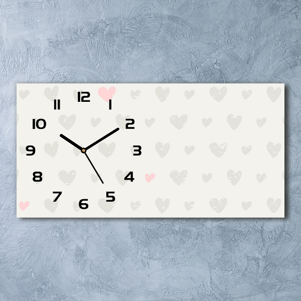 Horloge rectangulaire horizontale Fond de cœurs