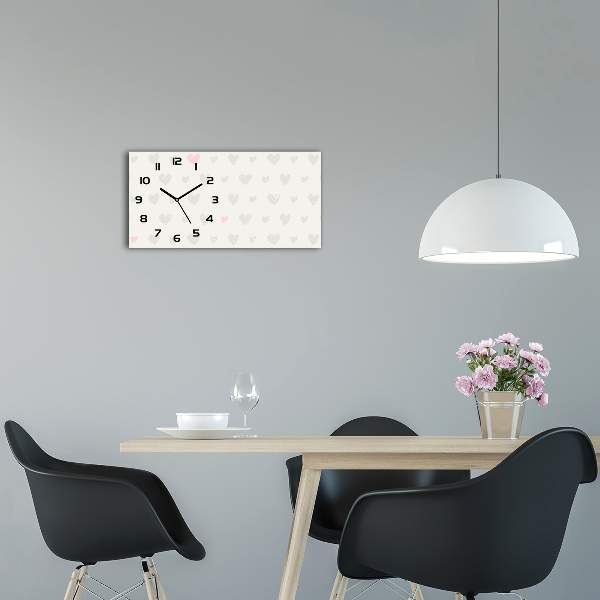 Horloge rectangulaire horizontale Fond de cœurs