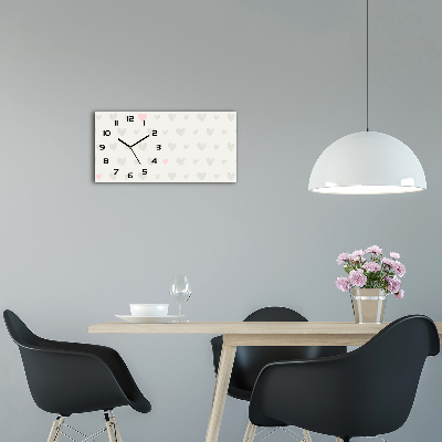 Horloge rectangulaire horizontale Fond de cœurs