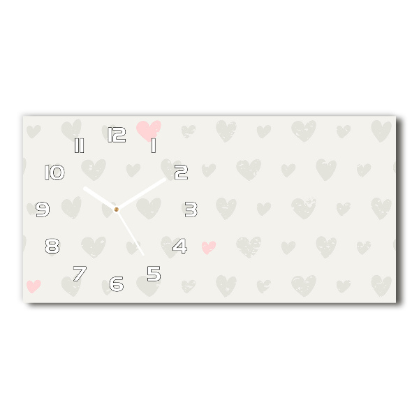 Horloge rectangulaire horizontale Fond de cœurs