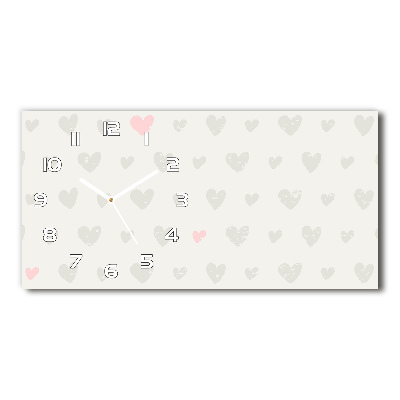 Horloge rectangulaire horizontale Fond de cœurs