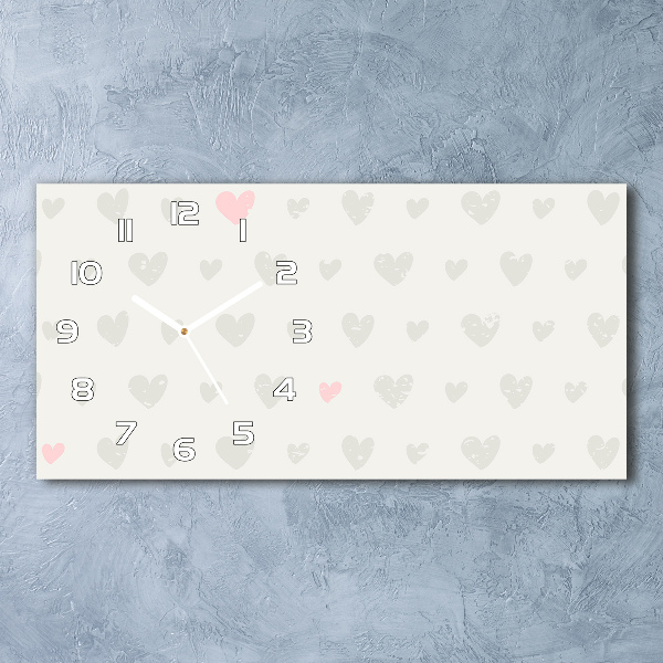 Horloge rectangulaire horizontale Fond de cœurs