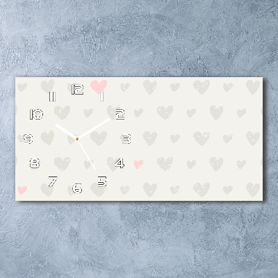Horloge rectangulaire horizontale Fond de cœurs