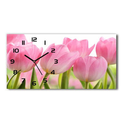 Horloge horizontale Tulipes roses