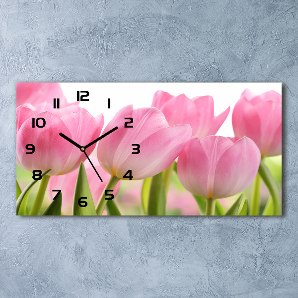 Horloge horizontale Tulipes roses