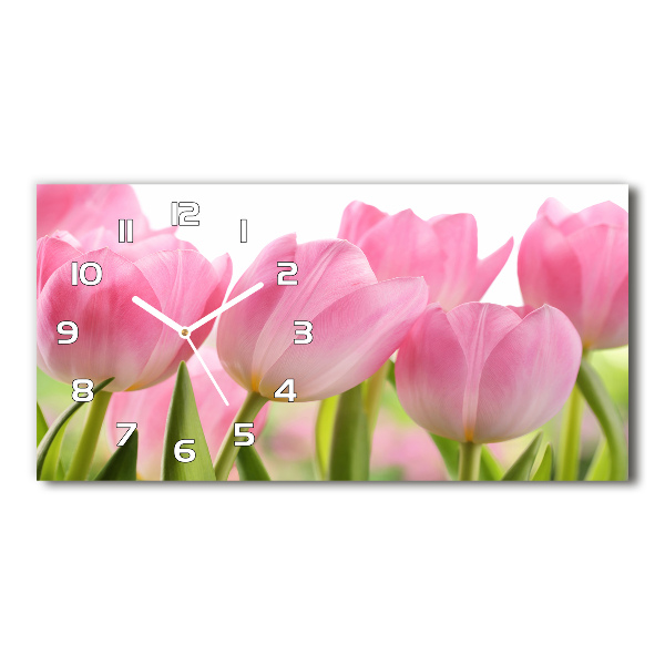 Horloge horizontale Tulipes roses
