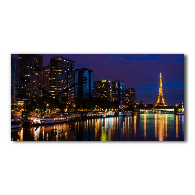 Horloge murale horizontale Paris de nuit