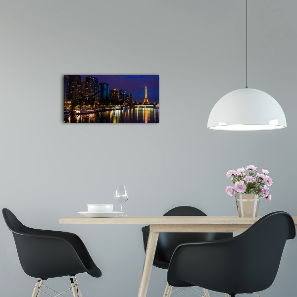 Horloge murale horizontale Paris de nuit