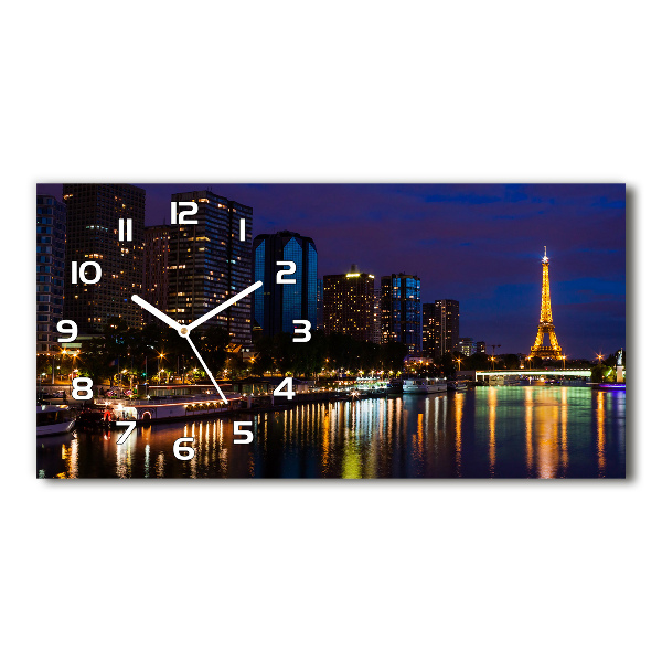 Horloge murale horizontale Paris de nuit