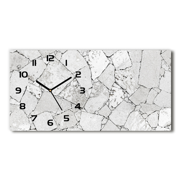 Horloge horizontale en verre Mur en pierre