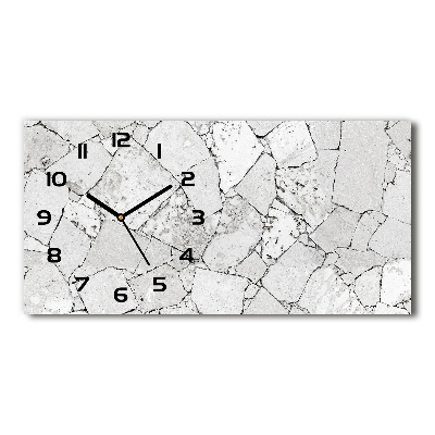 Horloge horizontale en verre Mur en pierre